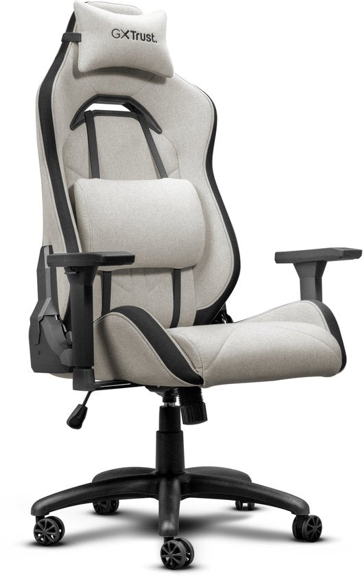 Trust GXT 723 Ruya Gaming-Stuhl – Bequemer Stoffbezug – Beige