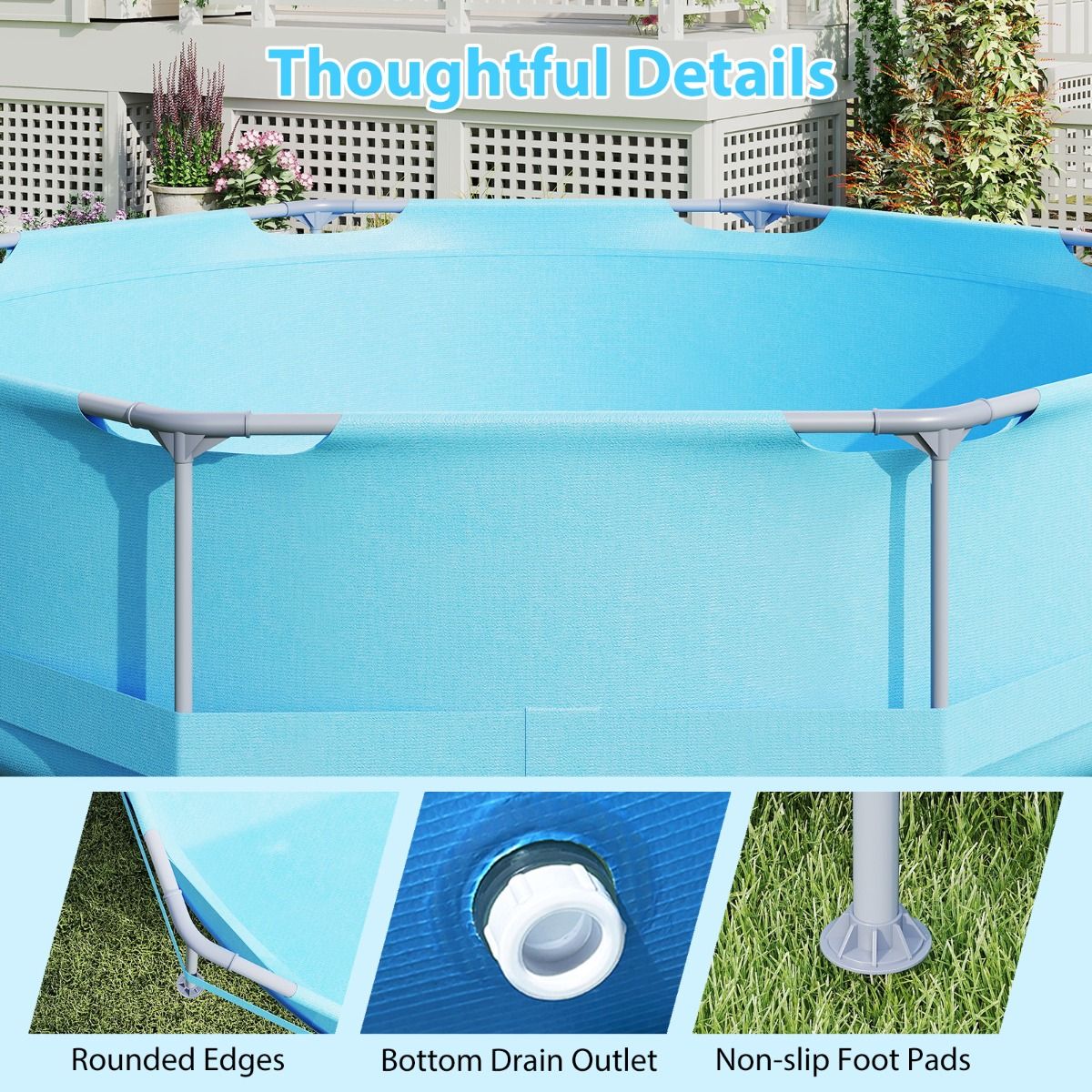 Coast Aufstellpool – Rundrahmen – mit Filterpumpe – 3 m x 76 cm – blau