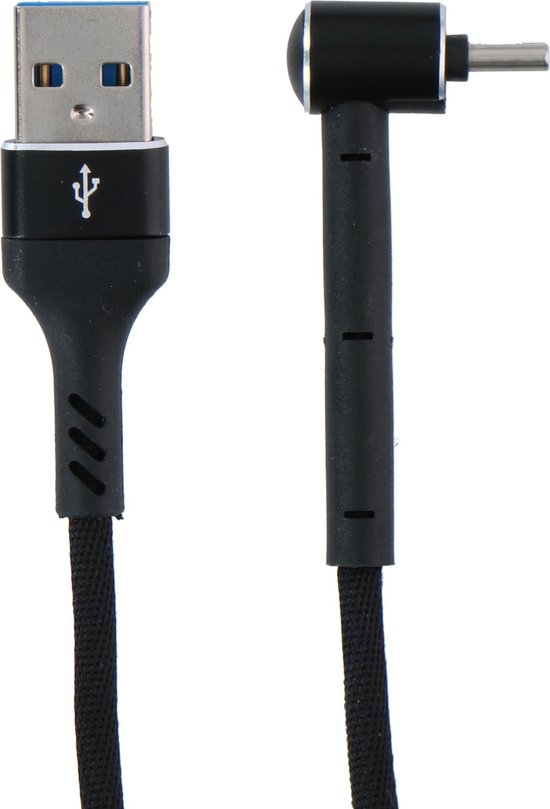 Grundig USB-Kabel - 3-in-1: Ladekabel, Datenkabel, Telefonständer - USB-C - 1 Meter - Schwarz