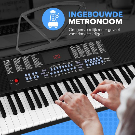 Finesse Keyboard Piano - Ständer & Zubehör - 61 Tasten - Digital Piano - Electric Piano - Kind