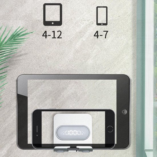 Techvavo® Handyhalter für die Wand – Wandhalterung für Handy & Tablet – Ohne Bohren – Schwenkbar – Universal – Schwarz