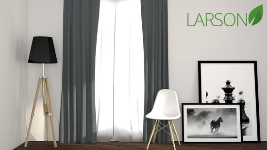 Larson - Luxuriöse Verdunkelungsvorhänge - mit Haken - 1.5m x 2.5m - Hellgrau