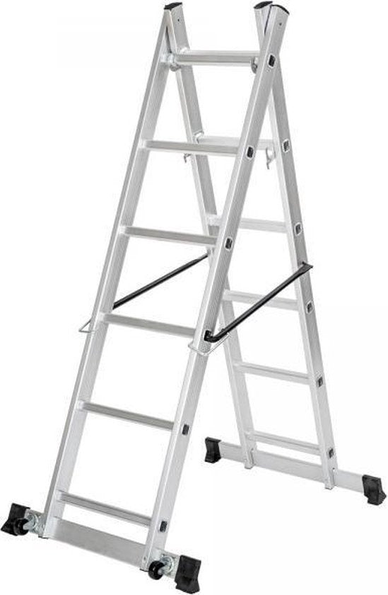 tectake 401668 Multifunktionsleiter - Gerüstgestell - Arbeitshöhe 1m