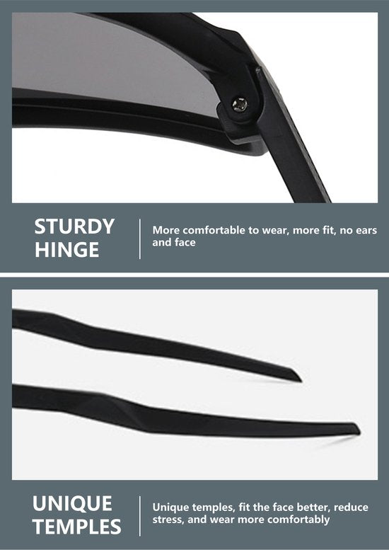 GarpexÂ® Radsportbrille - Sportbrille - Polaroid Sonnenbrille - Sonnenbrille - Rennrad - Mountainbike - Motorrad - Weißer Rahmen, rote Gläser