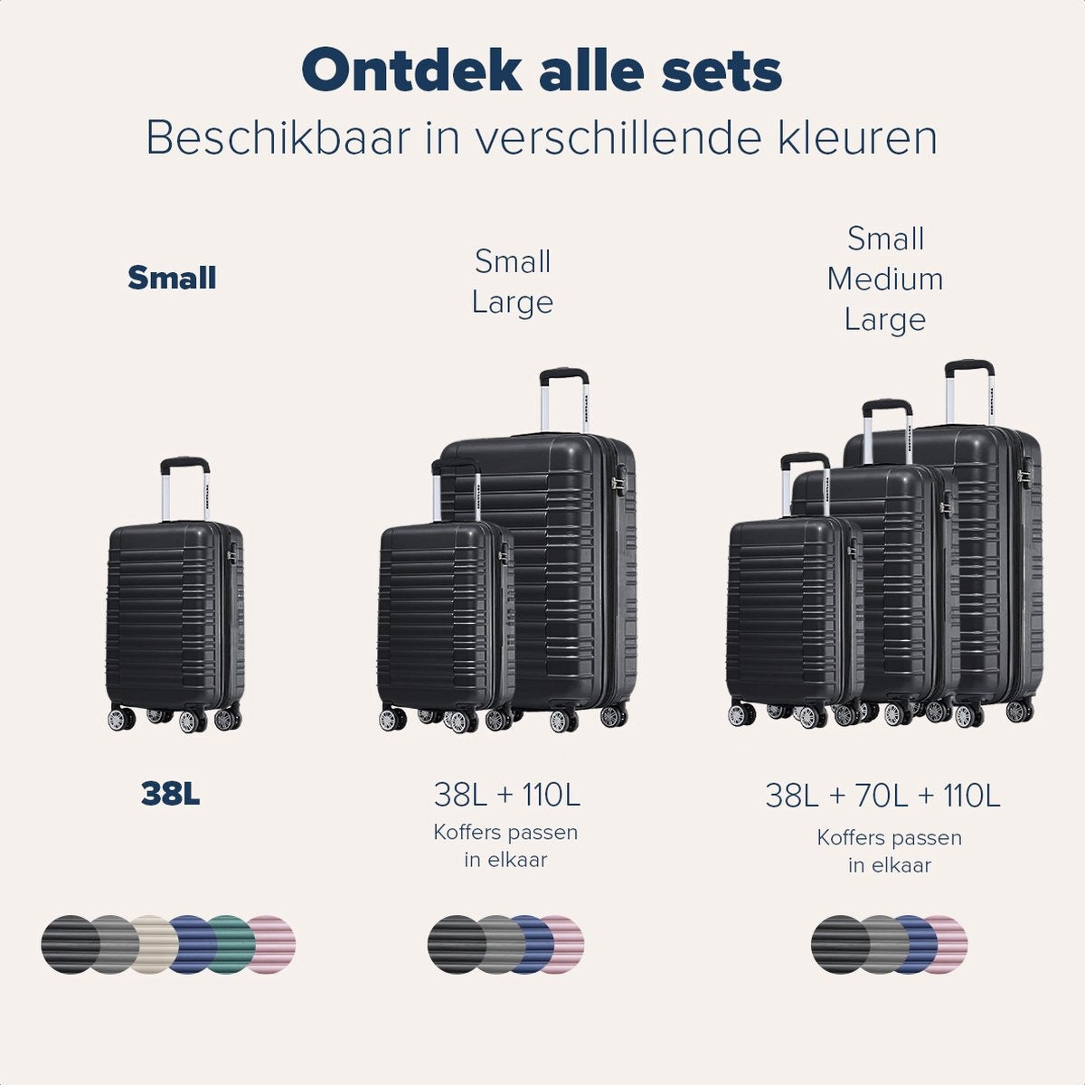 TRVLMORE - Koffer - Handgepäck - 54x36x20cm - 38L - Schwarz