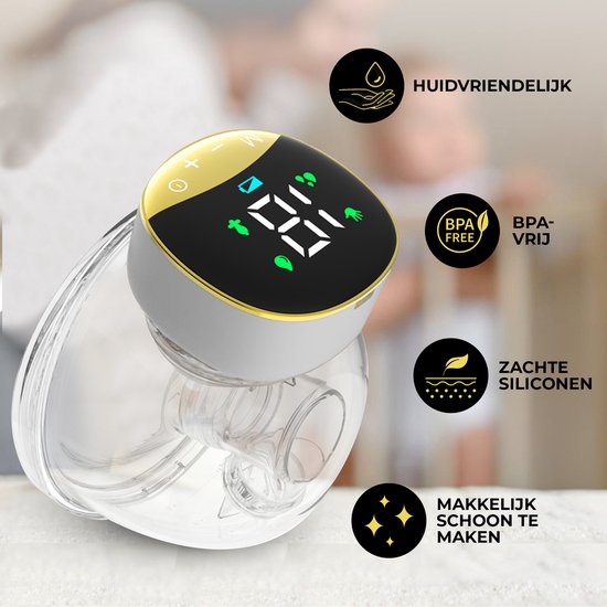Oemmie Elektrische Milchpumpe – Freihand-Milchpumpe – Kabellose Milchpumpe – Tragbar – Doppel-Milchpumpe – BPA-frei – Wiederaufladbarer Akku –
