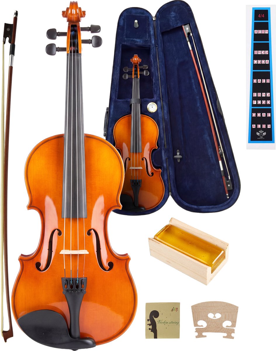Finesse-Geigen-Set „Paris Edition“ – mit Koffer, Bogen und Zubehör – Full-Size 4/4