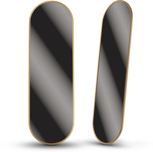 Mirlux Ovaler Spiegel - Einbauspiegel - Hängend mit Rahmen - Wandspiegel - Make up Spiegel - 160 x 50 cm - Gold