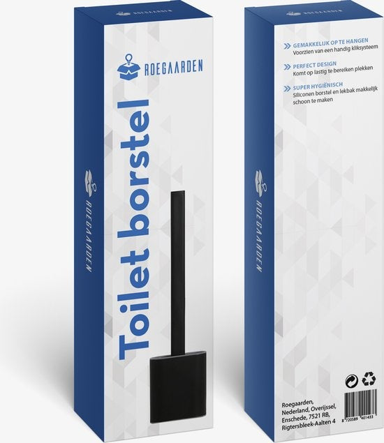 Roegaarden WC-Bürste mit Halter - Toilettenbürste - Silikon - Freistehend und hängend - Schwarz
