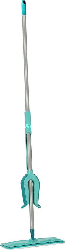 Leifheit Picobello Bodenwischer M Micro Duo mit Stiel – 33 cm Wischbreite – türkis – grau