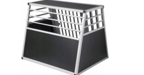 EUGAD Hundetransportbox Schwarz/Silber – 80 x 65 x 65 cm – Aluminium – L/XL