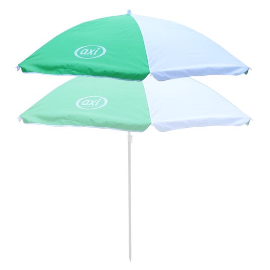 AXI-Sonnenschirm in Grün/Weiß – Kindersonnenschirm (125 cm) für Kinder  – Passend zu AXI-Picknicktischen, Wassertischen und Sandkästen