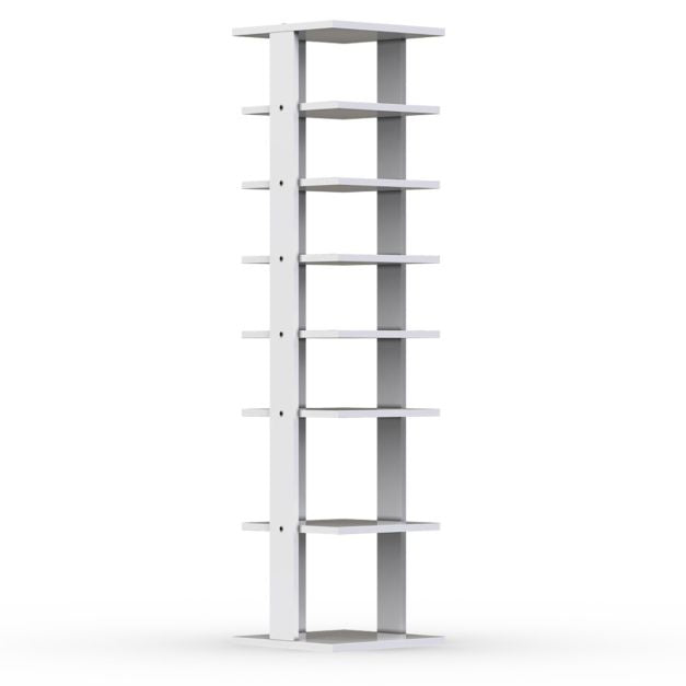 Coast Holzschuhregal 8-stufig - 28,5 x 25,5 x 110 cm - weiß