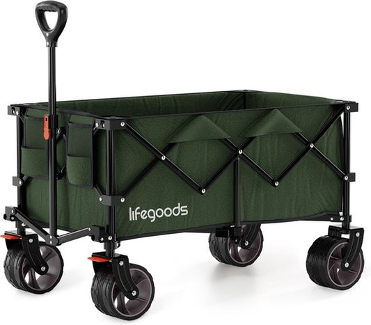 LifeGoods Wagon - XL - faltbar - 200L - 150KG Tragfähigkeit - Grün