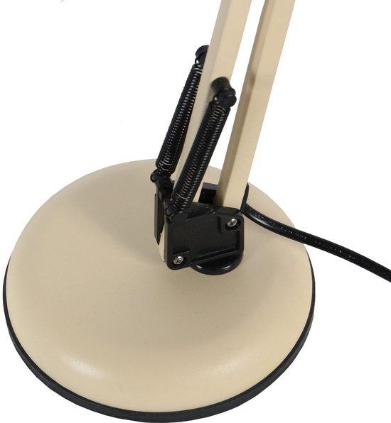 Tischlampe Study 3456CR – Cremefarbene, verstellbare Schreibtischlampe aus Metall von Mexlite für den Innenbereich