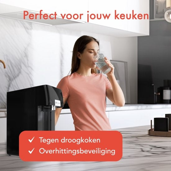 KitchenBrothers Heißwasserspender - 100grad - 250 ml - 2.5L - Schwarz