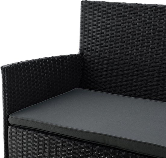 Polyrotan Lounge Set Fort Myers - Schwarz