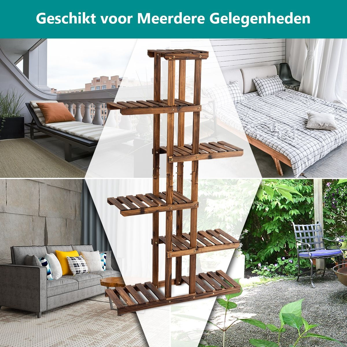 Küste Pflanze Treppe Holz Natur 75x25x140cm