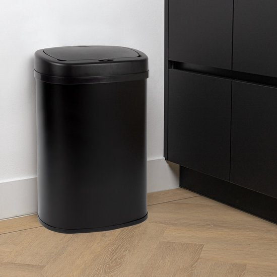 Mülltonne mit Sensor – 50 l – Soft-Close – Fingerabdruckfrei – Hygienische Wahl – Schwarz