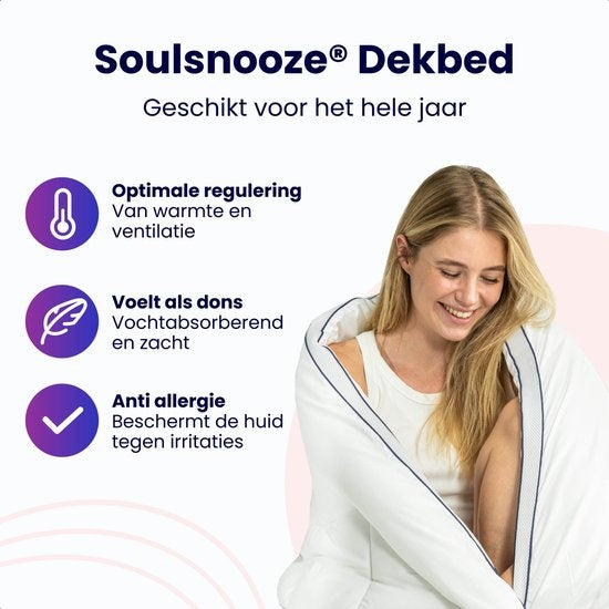SoulsnoozeÂ¬Ã† - Luxuriöse ultraweiche Bettdecke 140 x 220 - Ganzjährig - Hotelqualität - 3D Airmesh - Atmungsaktiv - Einzelbettdecke - Anti-Allergie - Ganzjährig geeignet