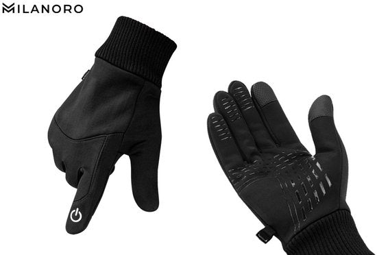 Milanoro – Wasser- und winddichte Handschuhe – Schwarz – L