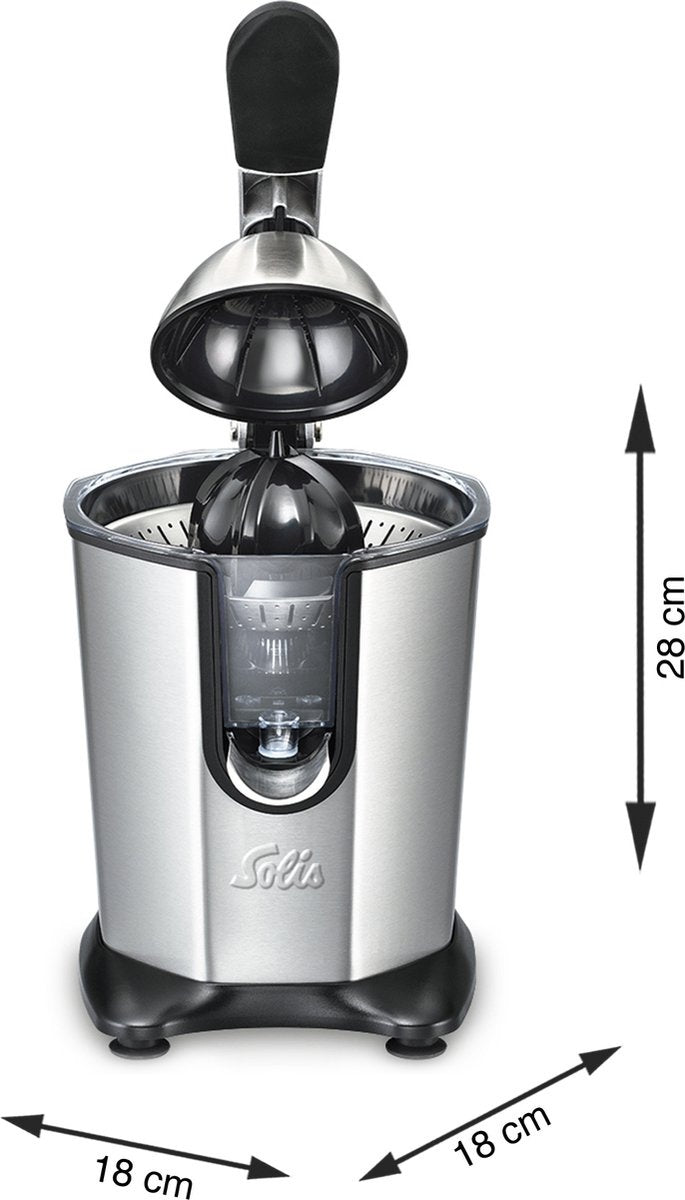 Solis - Citrus Juicer 8453 - Elektrische Orangenpresse - Stahl - 160 Watt - Silber/Schwarz