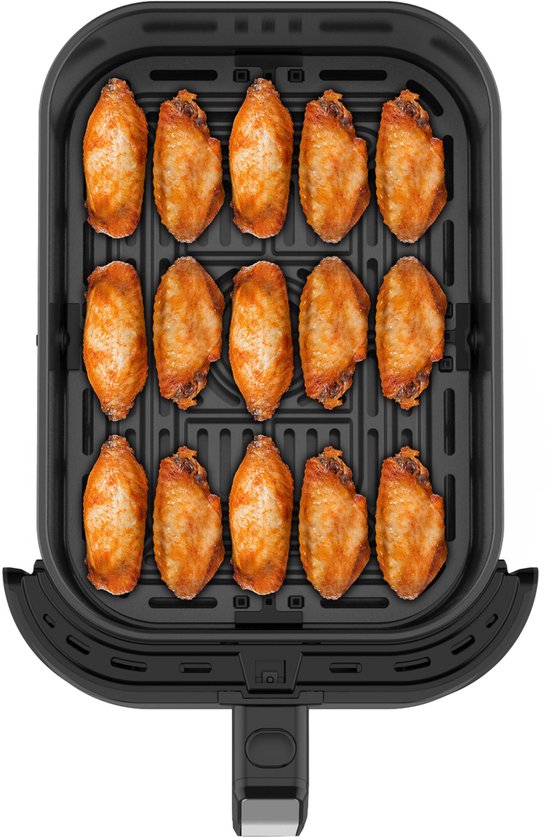 Tomado TAF8002B – Große Heißluftfritteuse – XXL-Heißluftfritteuse – 8 Liter – Heißluftfritteuse – Sichtfenster – Touch-Bedienung – 7 Automatikprogramme – Schwarz