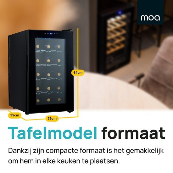 MOA WC50 Weinkühlschrank - Bis zu 15 Flaschen - Schwarz