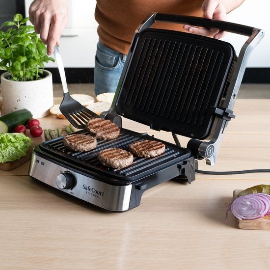 Safecourt Kitchen Contact grill compact CG200 - Toaster - Grillgerät - Abnehmbare Platten