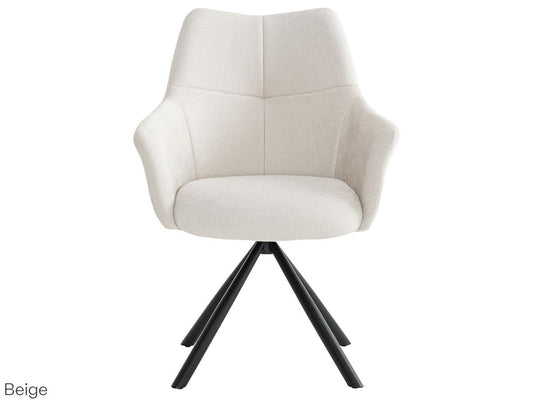 Criks Design Drehbarer Esszimmerstuhl Oliver – Dunkelbeige – 2er-Set