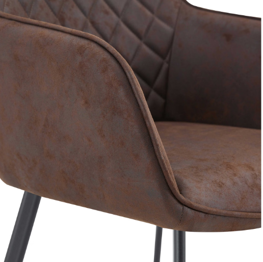 Multifurn Elin Esszimmerstühle – 2er-Set – Kunstleder – 59 x 44 x 82 cm – Braun