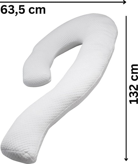 Dreamolino Swan – ergonomisches Kissen für Seitenschläfer – 7-in-1-Komfortkissen – stützt und wirkt stabilisierend – Schwangerschaftskissen – Stillkissen – atmungsaktives Körperkissen