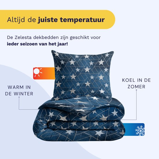 Zelesta® Kiddybed Silver Stars 140x200 - Kinderbettbezug - Waschbare Kinderbettdecke ohne Bezug - Bedruckte Kinderbettdecke - Ganzjährig Winterbett & Sommerbett