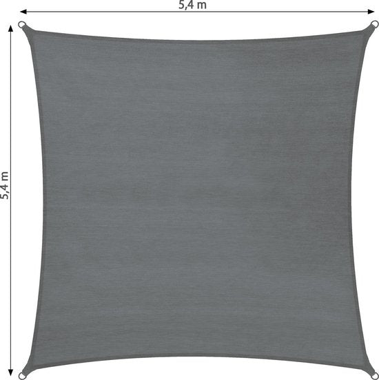 tectake - Quadratische Polyethylen-Markise - grau 540 x 540 cm - 403894