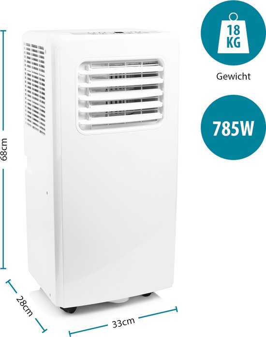 Tristar AC-5477 Mobile Klimaanlage 7000 BTU – 3-in-1-Gerät: Klimaanlage, Ventilator und Luftentfeuchter – Für Räume bis zu 25 m² – Timer – Weiß