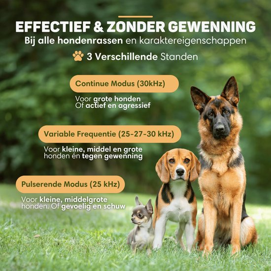 Vulpes Goods® Pets Anti-Bellgerät MINI PRO - Ultraschall - Wiederaufladbar & automatischer Betrieb - Für alle Hunde - Wasserdicht - 2 leistungsstarke Lautsprecher - Kein Schock - Innen & Außen