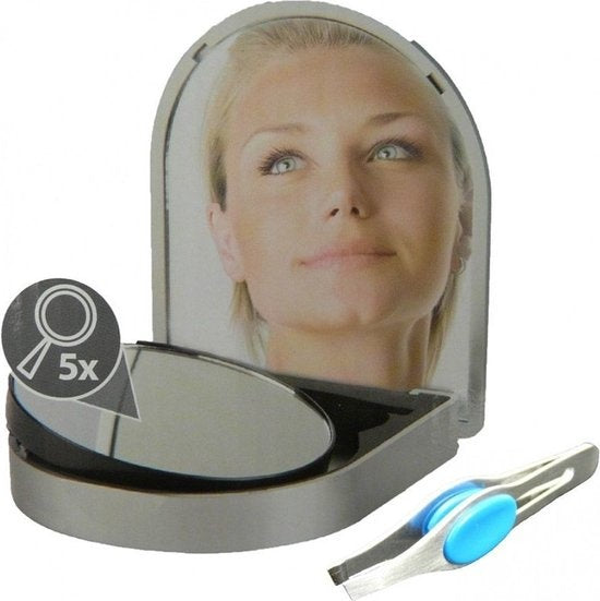Reiseetui mit Spiegeln und Pinzette