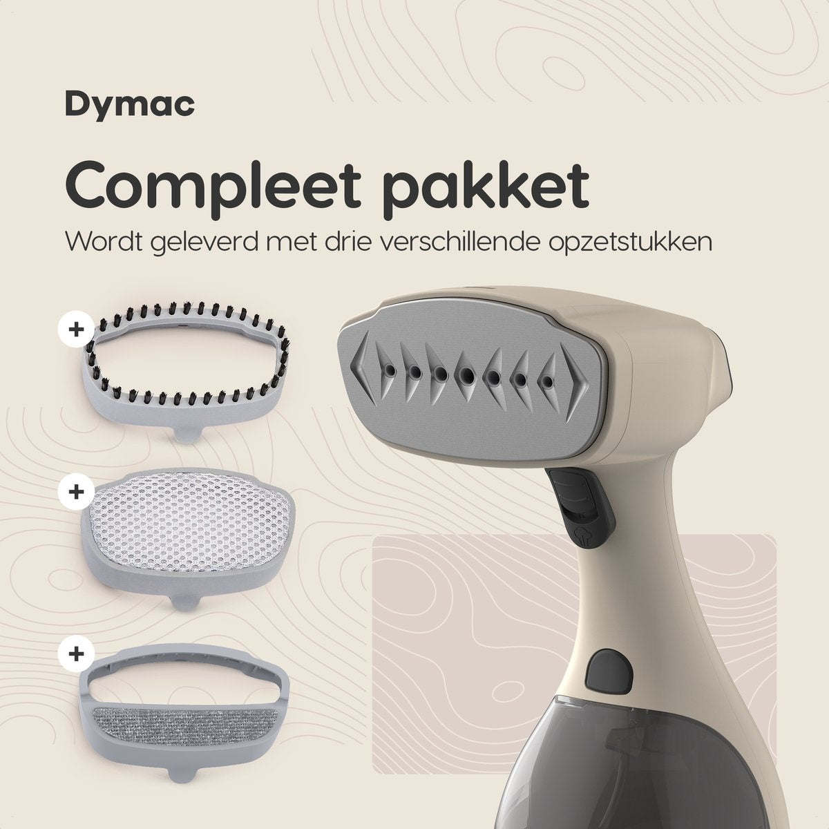 Dymac SilkSteam Fusion Wäschedampfer - Dampfreiniger - Kleider- und Möbeldampfer - Handdampfer - Wäschedampfer - mit Fusselbürste