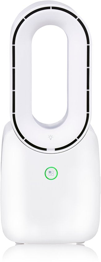 Lifetime Air Bladeless Fan - Leiser Ventilator mit drei Geschwindigkeiten - Kabelloser Tischventilator - Tischventilator mit LED-Stimmungslicht - USB-C wiederaufladbar - Kompaktes Design - 5W - Weiß