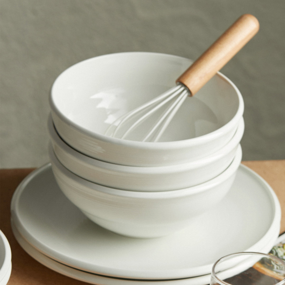 Jiwoo ZEN Suppentassen, 6er-Set – 20 cm (8 Zoll) – Weiß