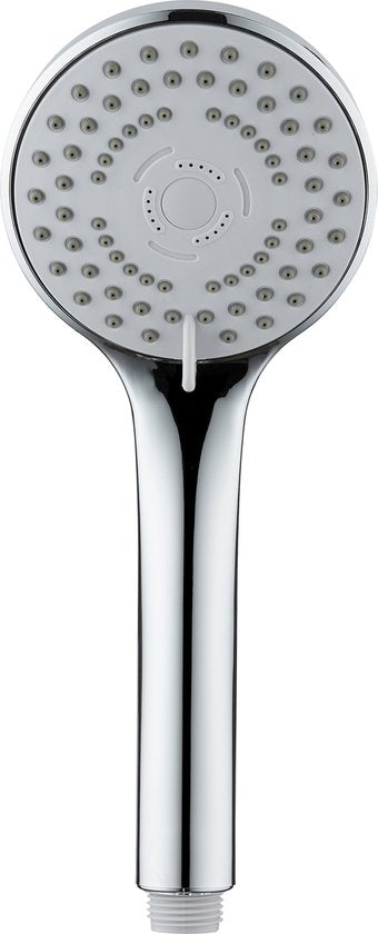 WENKO Handbrause-Set Basic 9,5 cm – 5 Strahlarten – Chrom – Duschkopf mit Schlauch