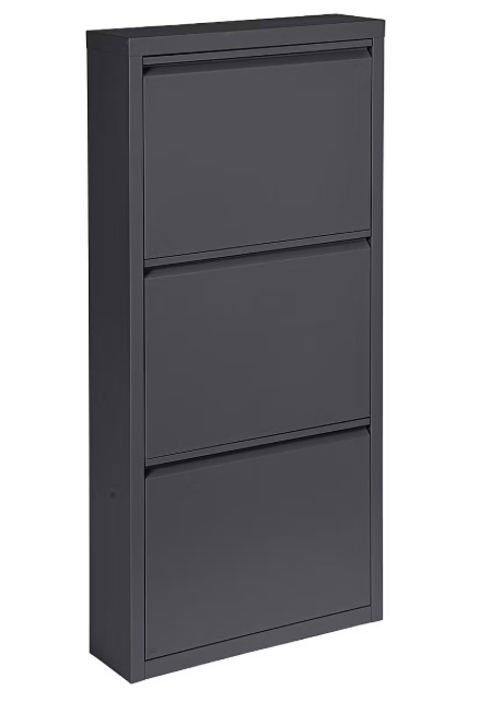 Bizzotto Eyvin Schuhregal | Drei Fächer | Schwarz | 50x15x106 cm