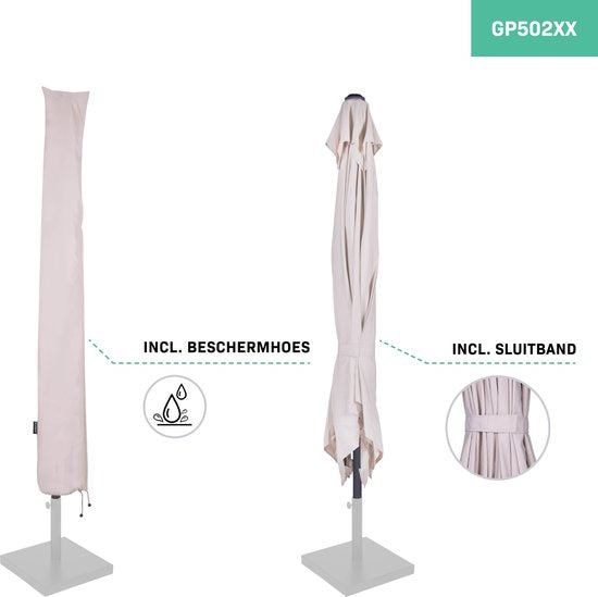 VONROC - Premium Stick quadratischer Sonnenschirm Rosolina - Inkl. Schutzhülle - UV-beständiges Tuch - 280x280cm - Beige