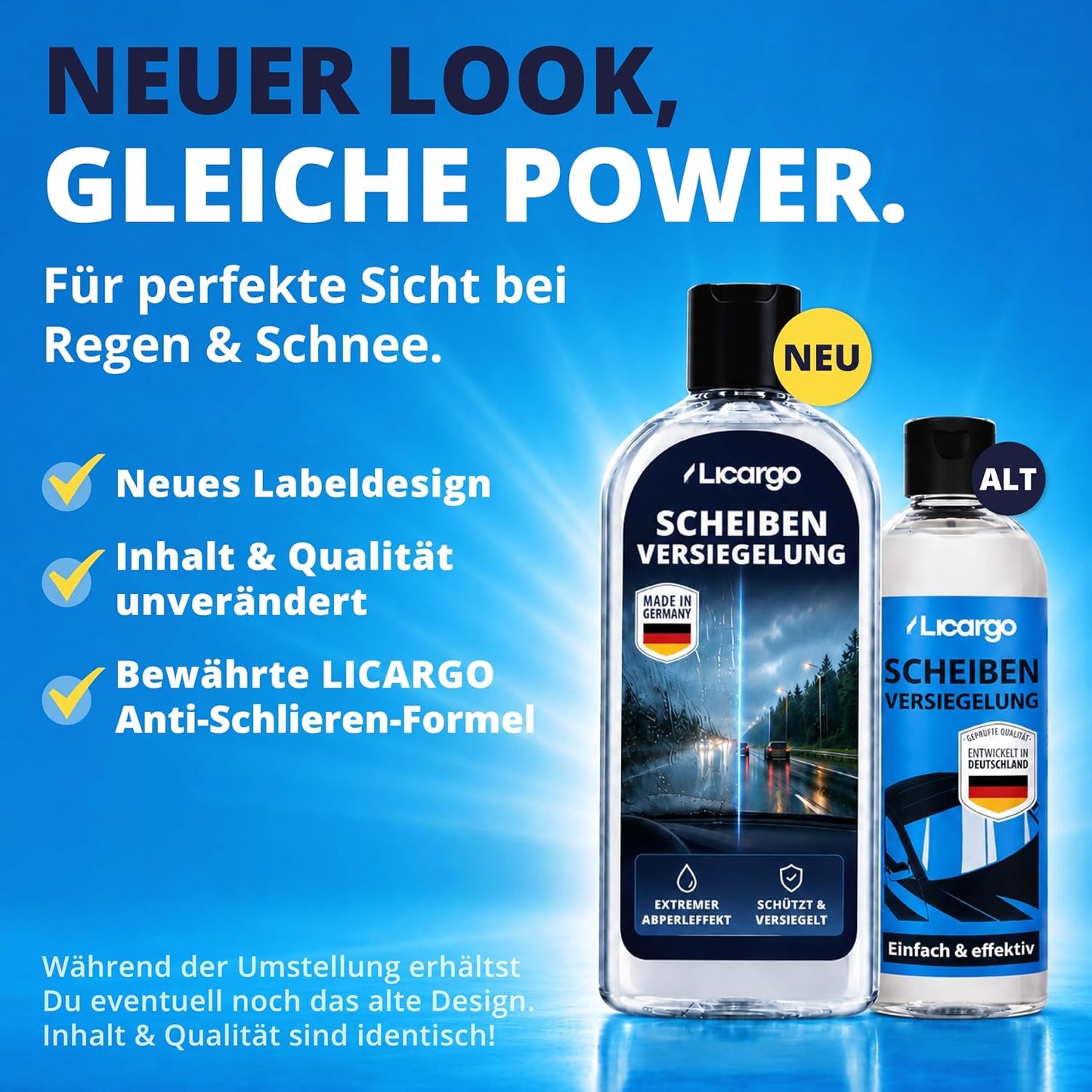 LICARGO Scheibenbeschichtung für Autos 250 ml – Extremes Abperleffekt für klare Sicht