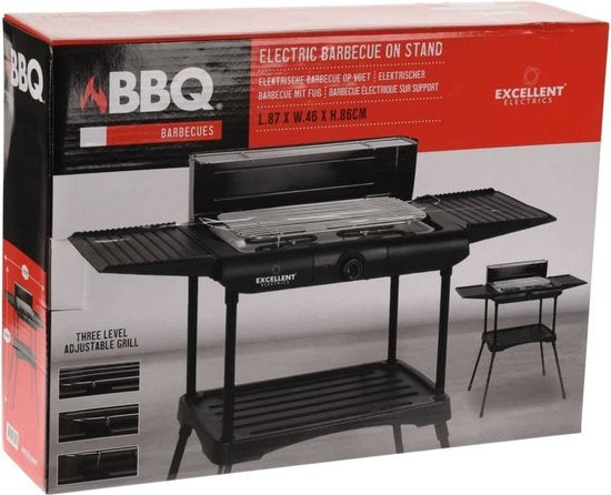 Excellent Electrics Elektrogrill - Grillfläche (LxB) 36x24 cm - 2000W - Schwarz
