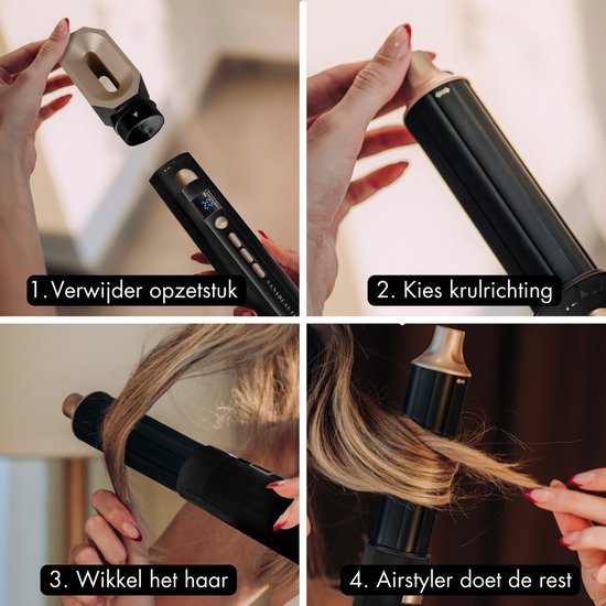 Sansbeauté® 8-in-1 Airstyler mit Diffusor - Haarwickel - Multistyler - Fönbürste Kurzes Haar - Dupe - Haarstyler - Haartrockner - Wärmebürste - Lockenbürste - Lockenstab - Stylingbürste - Coldshot