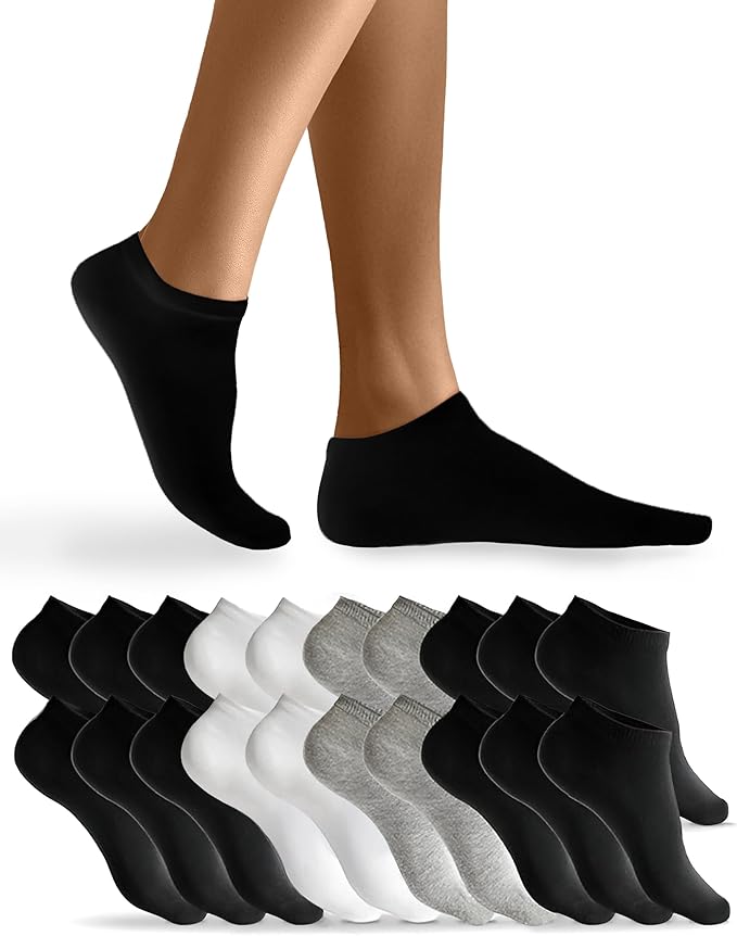 Heroism Sneaker Socken für Damen und Herren 10 Paar - Kurze Socken mit atmungsaktiver Baumwolle - Größe 35-38