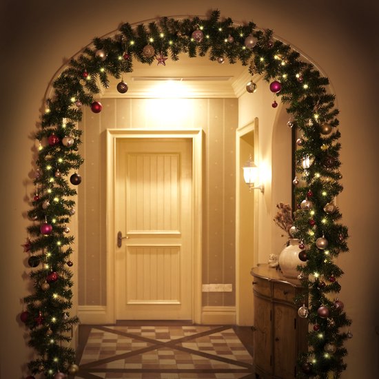 Casaria Weihnachtsgirlande - 5m 100 LEDs Tannennadeln Grün - Warmweiß