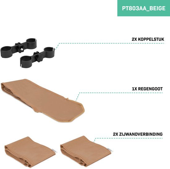 VONROC Partyzelt-Verbindungssystem – Für Premium-Partyzelt PT501XX – Beige