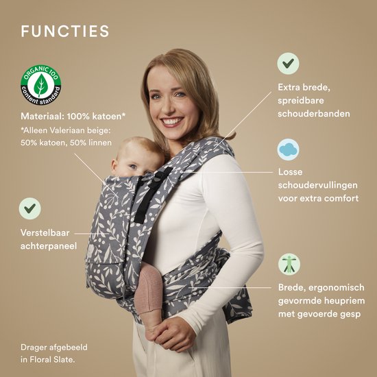 Stokke Limas Carrier Plus, Terrakotta – Version 2023 (OCS) – Babytrage mit Halbschnalle – Drei Tragevarianten – Sicher für Babys ab 1 Monat/4 kg bis 18 kg